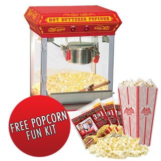  4oz Theater Style Tabletop Popcorn Popper Machine Maker + Starter Pack