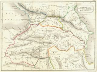 GEORGIA Armenia Colchis Iberia Albania 1847 map