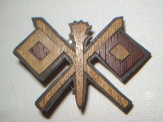 Vintage WWII Army Signal Corps Sweetheart Pin Wood