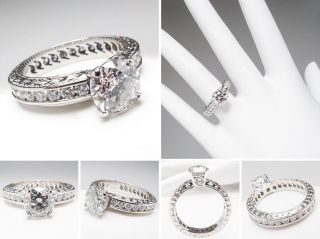 GIA 1 2 Carat vs G Diamond Varna Engagement Ring Solid Platinum Fine