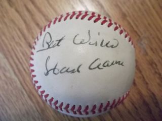  Aaron Signed Best Wishes on A Giamatti Baseball PSA DNA Vintage