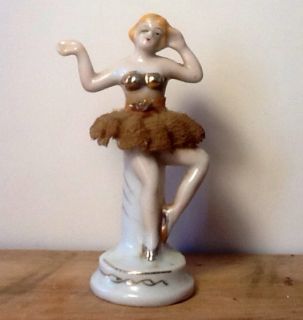   Vintage Porcelain Bone China Lace Gold Figurine Ballerina girl Japan