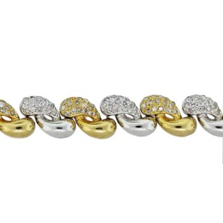 18K Two Tone Gold Pave White Diamond Bracelet