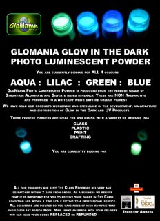 Glow in The Dark Powder 4 Colours 30g Each Total 120gS