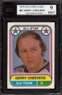 1975 76 OPC O Pee Chee WHA 67 Gerry Cheevers as KSA 9 Mint Cleveland