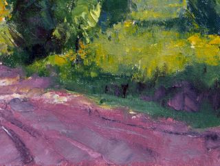  Art Oil Painting Landscape Morning Goldenrod 12x16 T Nelson