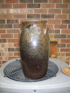 Vintage Gillsville Georgia GA 3 Gallon Stoneware Churn with Wooden Lid