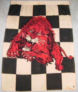 Gilmore Oil Gas Lion Checkered Flag Banner 36 x 26