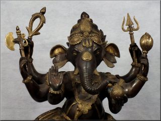 Large 33 Hindu India God Elephant Deity Lord Ganesha Vahana Bronze
