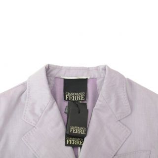 Gianfranco Ferre Light Purple 100 Cotton Blazer Jacket US XXL EU 48