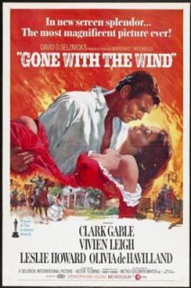 Gone with The Wind Original Movie Poster 1974