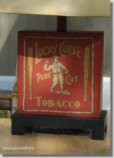 Old Cut Plug Tobacco Table Lamp Metal Tin Baseball Pitcher Smoking