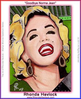 Goodbye Norma Jean Marilyn Monroe Canvas Edition ACEO Art Card Rhonda