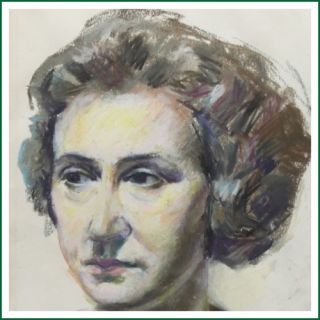 Glasgow School Pastel Woman Portrait Painting