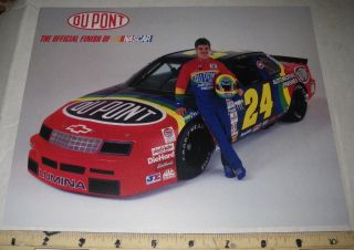 NASCAR Postcard Jeff Gordon Rookie Lumina W/ Moutashe DuPont Chevy #24
