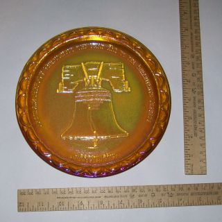 Liberty Bell Carnival Glass Plate Unmarked