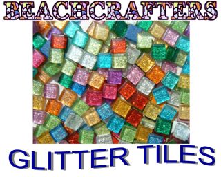 100 3 8 inch Mixed Colors Glitter Glass Mosaic Tiles