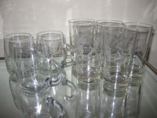  Princess House Vintage Heritage Glasses 5 Water Glasses 5 1 8 3 Mugs 4
