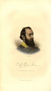 Stonewall Jackson Confederate Civil War General Engrav