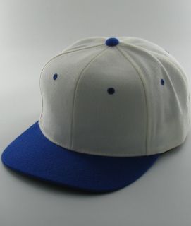 Generic Two Tone Solid Snapback WH RB Off White Royal Blue Baseball