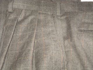mens Chaps 100% wool glen plaid dress pants pleated front with cuffs