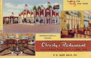 Christys International Rest Glen Mills PA Postcard