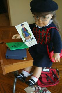 American Girl Doll Molly with School Desk Accessories Books Pleasant