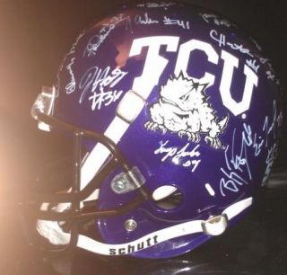 2012 Texas TCU Horned Frogs team signed Football Helmet  CERTIFICATE