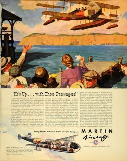 1940 Ad Glenn L Martin Aircraft Airplane Aviation Original Advertising