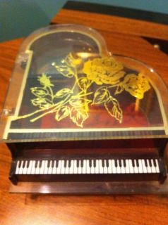Clear Plastic Grand Piano Music and Jewelry Box