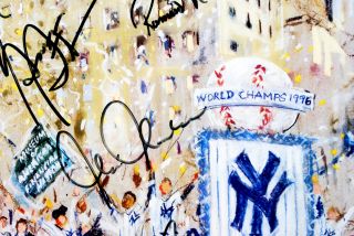 1996 NY Yankees Team Signed Steinbrenner Jeter Rivera JSA