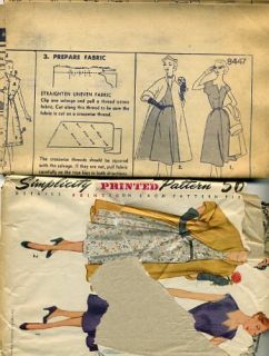 Vintage SEWING PATTERN Stylish 1950s Womens DRESS & LINED SWING COAT