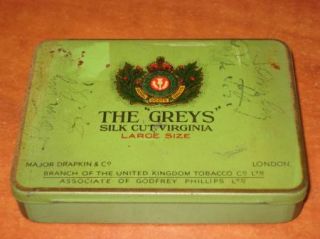  Decorated Cigarettes Tin Box The Greys Virginia Godfrey Phillips