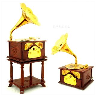 Band Base Vertical Retro Gramophone Octave Music Box