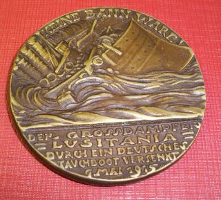 Lusitania Goetz Genuine Original German Bronze Medal