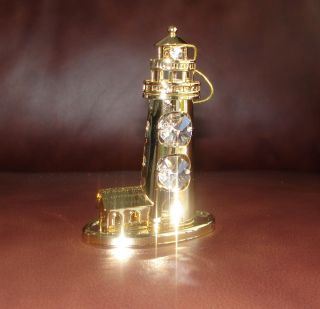 Lighthouse 24K Gold Plated Figurine with Best Austrian Crystals