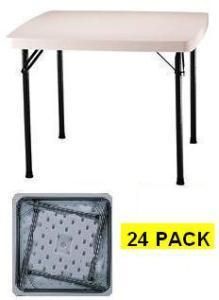 24 Pack Lifetime White Granite Square Folding Tables