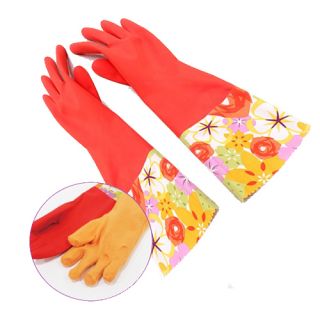   warm rubber gloves Kitchen Gloves winter Latex gloves Dish Washing