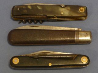This auction consisted of THREE German folding or pocket knives. The