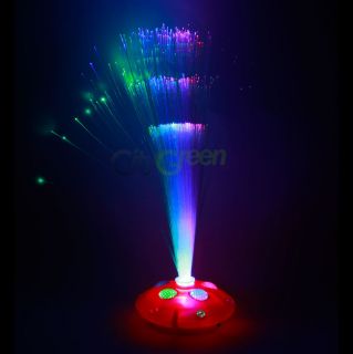 New Colorful LED Fiber Optic Nightlight Lamp Light Red Stand Home