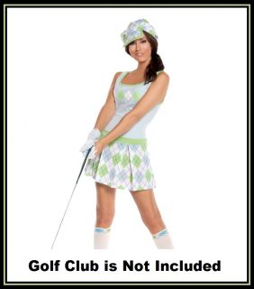 Sexy Sports Golf Girl Uniform Halloween Womens Costume Outfit Hat
