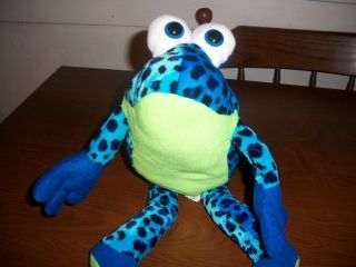 Classic Toy Co Blue Stuffed Frog with Green Belly
