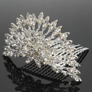 New Fashion Rhinestone Crown Headband Hair Comb Pin Wedding Bridal