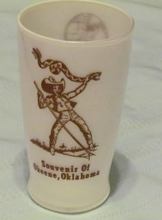 Souvenir of Okeene Oklahoma OK Rattlesnake Hunters Glass Cup 1958