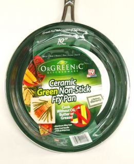   Organic Green Nonstick Non Stick No PFOA Ceramic 10 inch Fry Pan