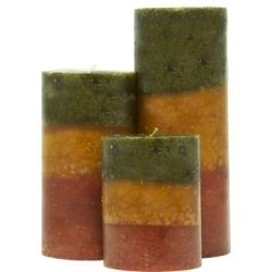 GOOSE Creek Tri Colored Pillar Candle Apples Delight Fragrance Pick