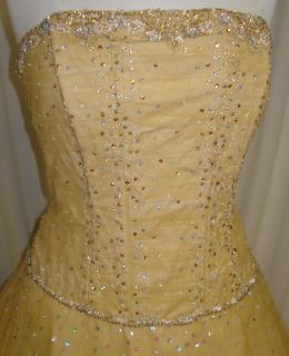  Quinceanera Dress Party Prom Evening Pageant Gown Dress Gold 14
