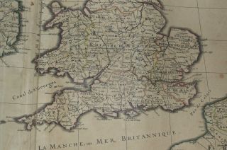 United Kingdom Ireland 1692 Jaillot Very Large Antique Engraved Chart