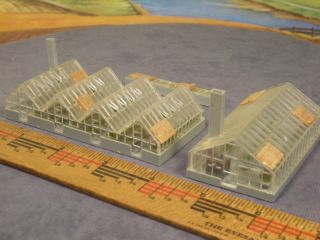 Scale Built Model Greenhouses with Detailed Interiors 3 Pieces