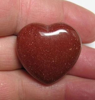 Goldstone Puffed Heart 30mm Crystal Healing